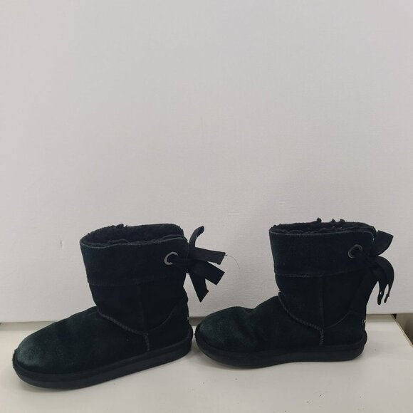 Koolaburra by UGG KIDS's Suede Mini Boots - Burra BLACK Size 1 - Picture 5 of 8